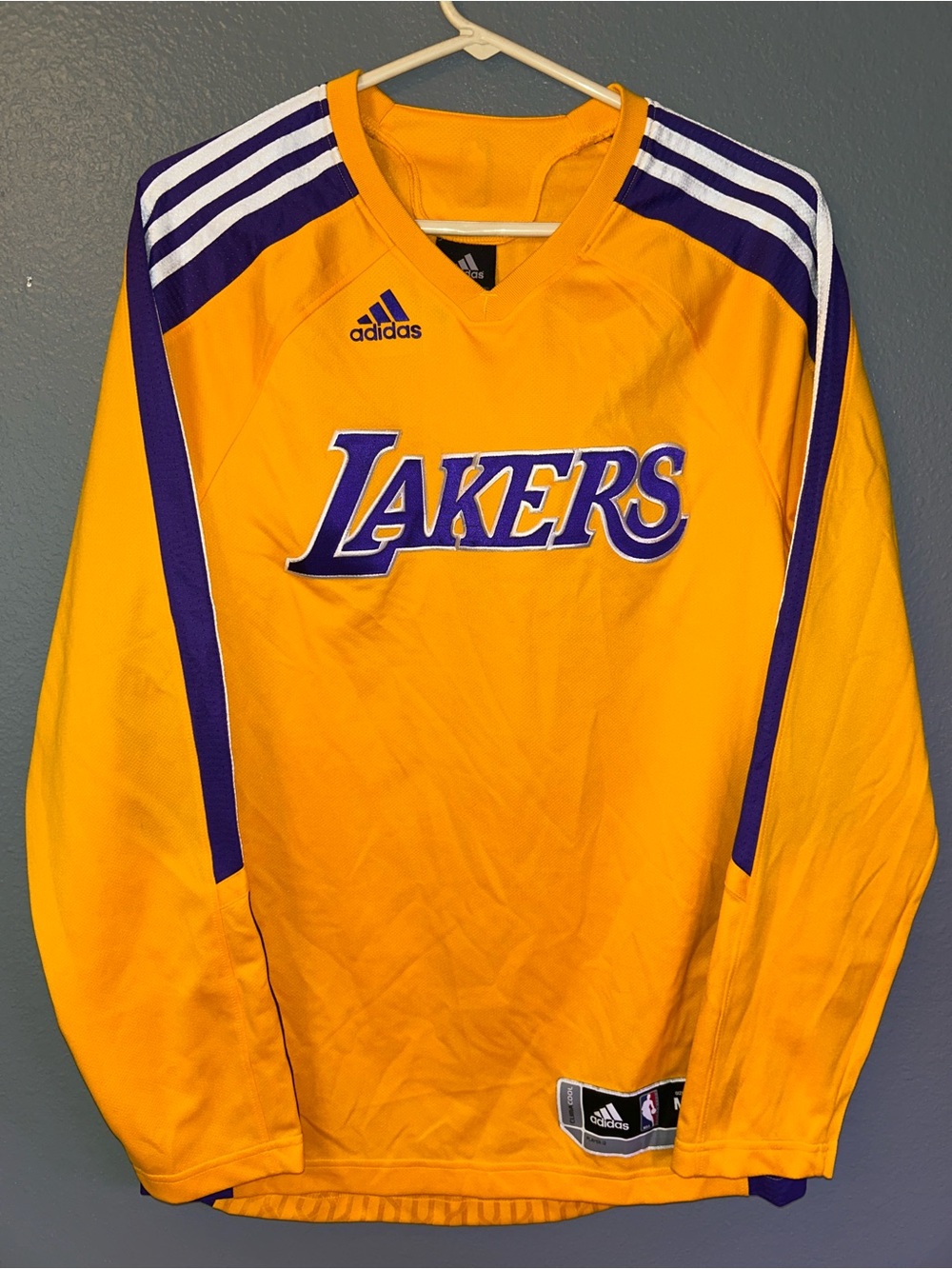 adidas Men’s Lakers Gold and Purple Crewneck Sweater
